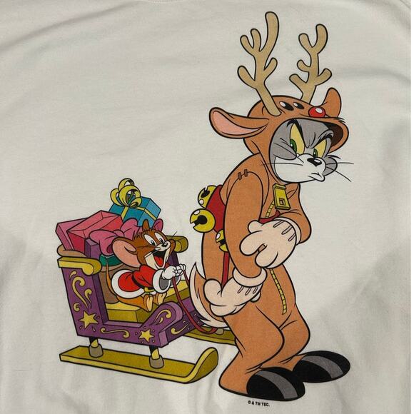 GILDAN TOM & JERRY Christmas Graphic Sweatshirt Size 2XL - Picture 1 of 6
